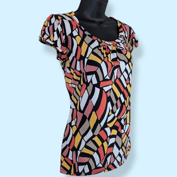 Worthington Colourful Abstract Top - Picture 2 of 6